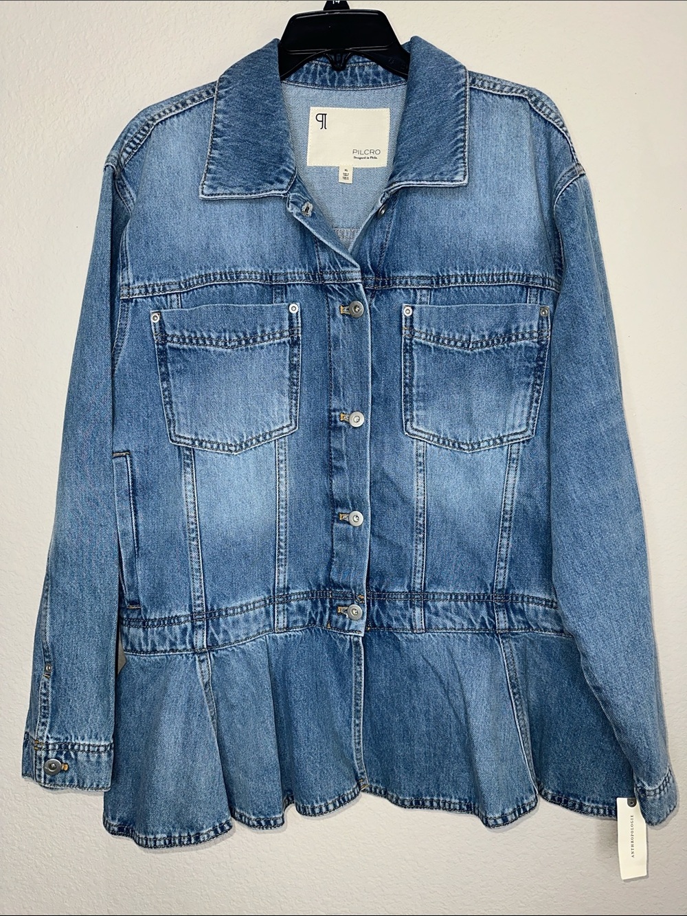 Pilcro Light Blue Denim Peplum Jacket